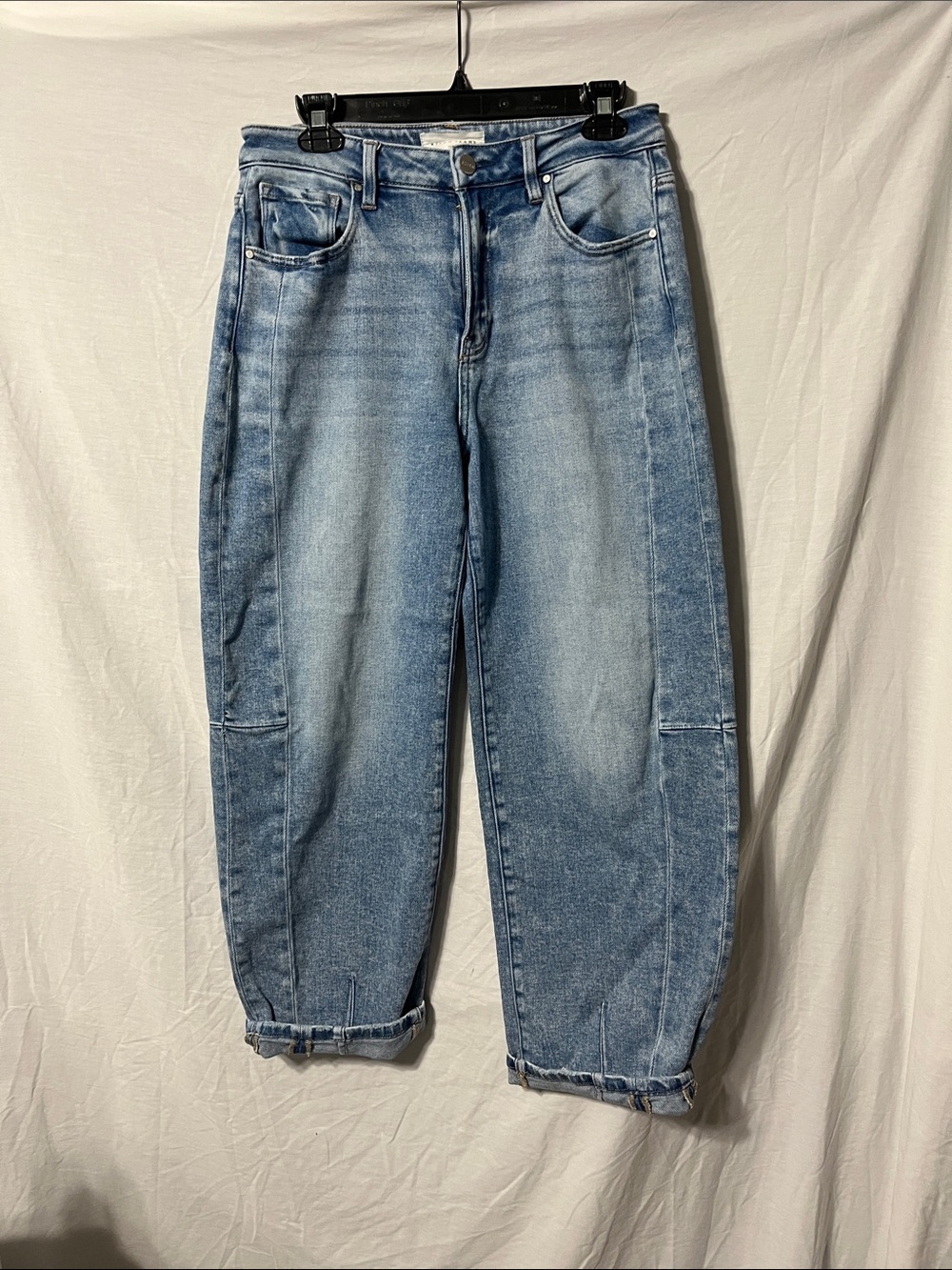 Risen Jeans Light Blue Barrel High-Rise Denim